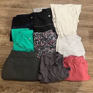 Lululemon 9 Piece Activewear Bundle Leggings Tops Sizes 6 8